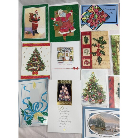 Traditional Style Christmas Card Lot of 111 pc with Envelopes Holiday Greetings - Picture 9 of 10